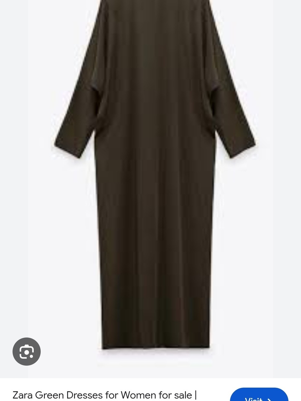Long Sleeve Olive Green Maxi Dress - Zara